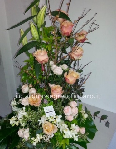 Ciotola fiori con nastro